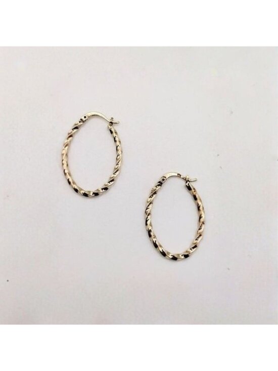 925 Sterling Silver Jewelry - Gold Over Sterling Silver Twisted Hoop Earrings